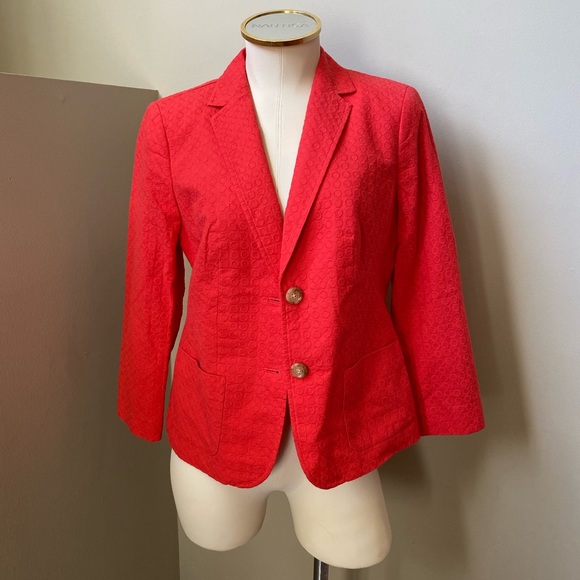 Talbots Jackets & Blazers - TALBOTS Coral/Red Lightweight Business Career Blazer | Size 4